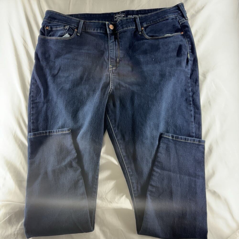 Gold‎ Signature by Levi Strauss Mid Rise Skinny Jeans Dark Wash Womens 36x30 20M